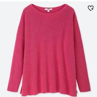 ユニクロ(UNIQLO)のユニクロ コットンカシミヤボートネックセーター　xs ピンク(ニット/セーター)