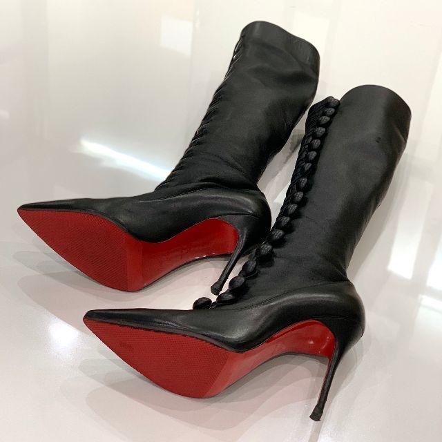 Christian Louboutin(クリスチャンルブタン)の714 美品 クリスチャンルブタン レースアップ ロングブーツ 黒 レディースの靴/シューズ(ブーツ)の商品写真