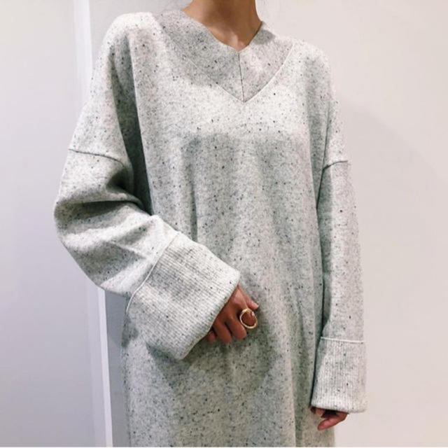 ENFOLD(エンフォルド)のENFOLD☆エンフォルド☆MERINO WOOL Vネックニットドレス美品36 レディースのワンピース(ロングワンピース/マキシワンピース)の商品写真