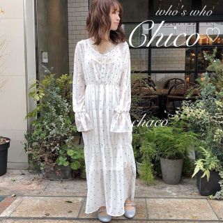 フーズフーチコ(who's who Chico)の新品♡¥8532【chico】ドットティアードワンピース(ロングワンピース/マキシワンピース)