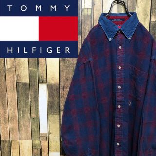 トミーヒルフィガー(TOMMY HILFIGER)のかっつん様専用【トミーヒルフィガー】デニム襟切替ネルチェックシャツ&半袖シャツ(シャツ)