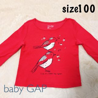 ベビーギャップ(babyGAP)のbaby GAP サイズ100 ピンク 鳥 長袖 Tシャツ(Tシャツ/カットソー)