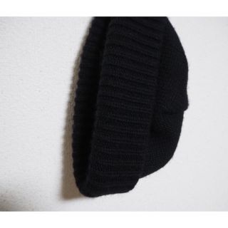 アンユーズド(UNUSED)の19aw crepuscule KNIT CAP ピーニー　ブラック(ニット帽/ビーニー)