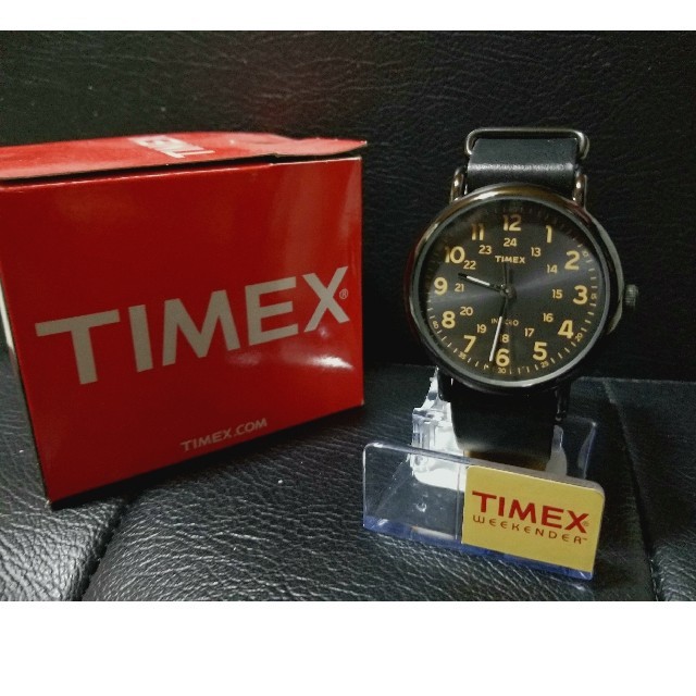 TIMEX(タイメックス)のTIMEX タイメックス WEEKENDER ウィークエンダー 黒革ベルト メンズの時計(腕時計(アナログ))の商品写真