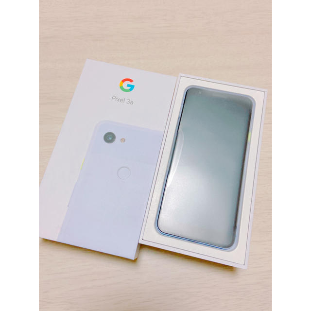 ANDROID(アンドロイド)の【新品未使用】Pixel 3a パープル＋ホワイト　SIMフリー スマホ/家電/カメラのスマートフォン/携帯電話(スマートフォン本体)の商品写真