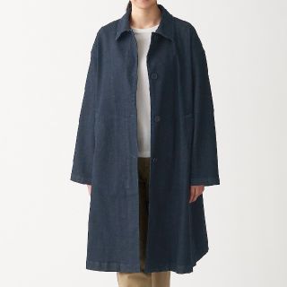 ムジルシリョウヒン(MUJI (無印良品))の★最新★ 無印良品 ストレッチデニムコ－ト／ダークネイビー／XL(ロングコート)