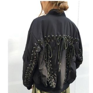 G.V.G.V. 1６AW レースアップ MA-1 ブルゾン 黒34