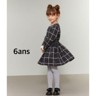 プチバトー(PETIT BATEAU)のdustypink様専用♡6ans プチバトー グレーチェックワンピース(ワンピース)