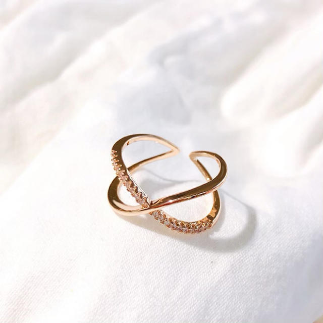 レディース 指輪 クロス デザイン リング ピンクゴールド プチプラ 新品 レディースのアクセサリー(リング(指輪))の商品写真
