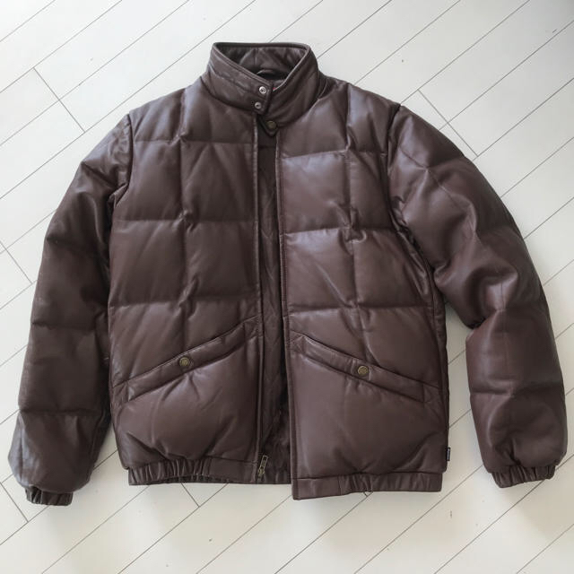 supreme leather down jacket レザー　ダウンジャケッ