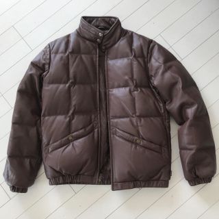 シュプリーム(Supreme)の supreme leather down jacket レザー　ダウンジャケッ(レザージャケット)