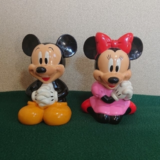 ディズニー(Disney)のミッキー、ミニーマウスの レトロ 貯金箱 ‼️(置物)