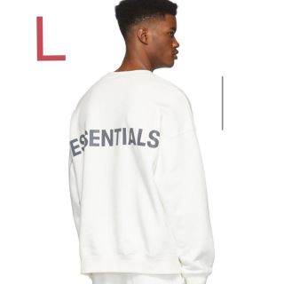 フィアオブゴッド(FEAR OF GOD)のESSENTIALS ホワイトフリーススウェットLサイズ(スウェット)