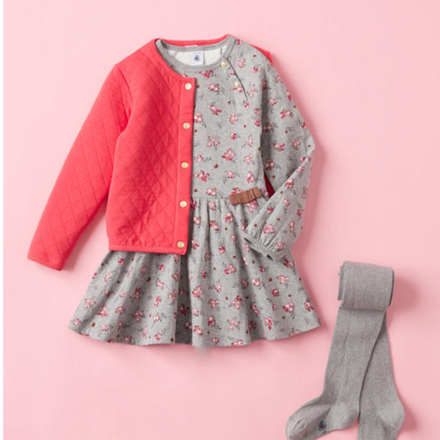 PETIT BATEAU(プチバトー)の【SALE】2019AW プチバトー ローズプリントワンピース 12ans キッズ/ベビー/マタニティのキッズ服女の子用(90cm~)(ワンピース)の商品写真