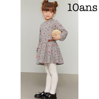 プチバトー(PETIT BATEAU)の【SALE】2019AW プチバトー ローズプリントワンピース 10ans(ワンピース)