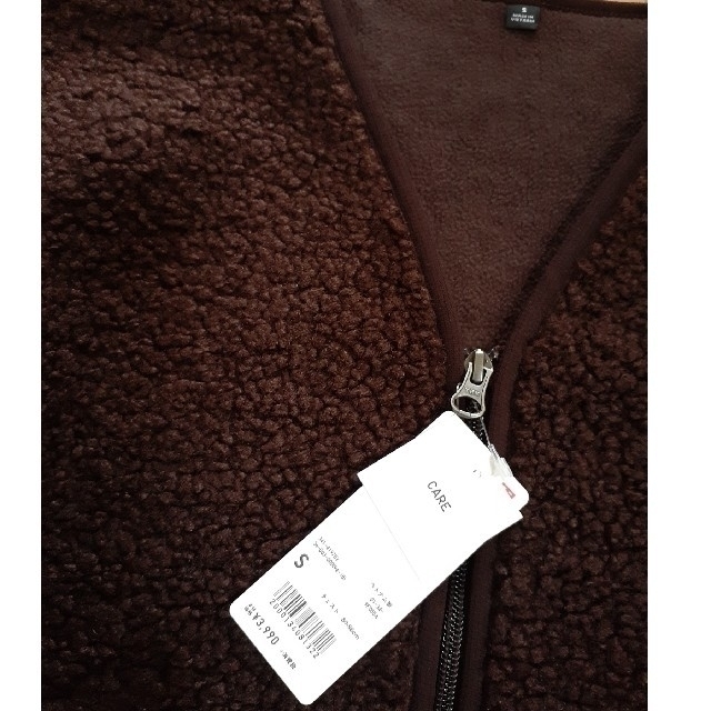UNIQLO 送料込 新品 ボアフリース Vネック カーディガン ブラウン Sサイズの通販 by hubb ユニクロのソフトボアフリースVネックカーディガン ブラウン Sサイズ