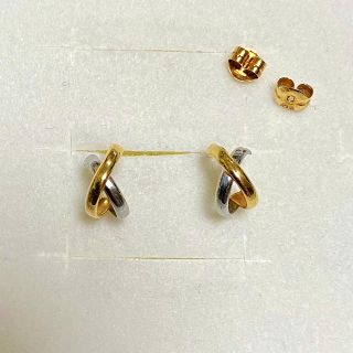 ジュエリーツツミ(JEWELRY TSUTSUMI)のk18×pt900 クロスコンビ ピアス(ピアス)