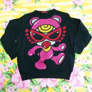 ヒステリックミニ(HYSTERIC MINI)のヒスミニ♥テディ黒トレーナー♥100cm(Tシャツ/カットソー)