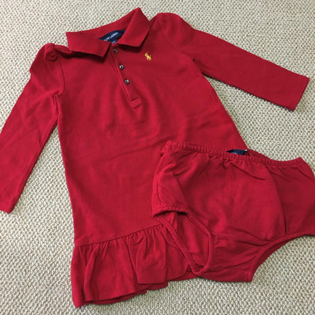 Ralph Lauren(ラルフローレン)の(24M/90㎝)■ラルフローレン/RALPHLAUREN■赤ポロワンピース キッズ/ベビー/マタニティのキッズ服女の子用(90cm~)(ワンピース)の商品写真