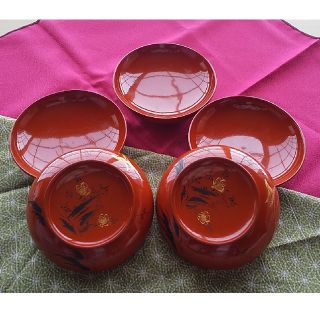 【送料込み】漆器の小皿 5枚セット(食器)