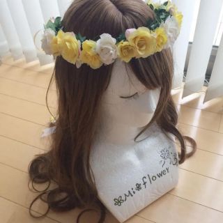 花かんむり♡黄色メイン(ヘアアクセサリー)