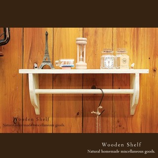 ハンドメイド アンティーク風 ウォールシェルフ ホワイト 木製(家具)