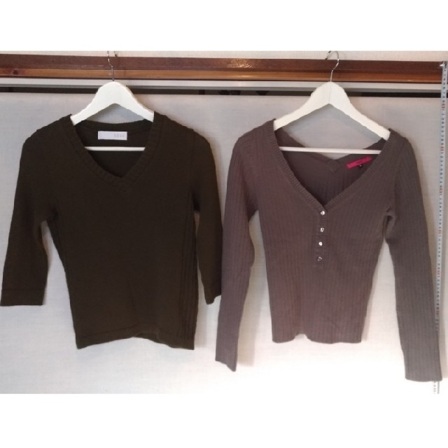 OZOC(オゾック)の2枚セット　OZOC　オゾック　長袖セーター＆七分丈セーター レディースのトップス(ニット/セーター)の商品写真
