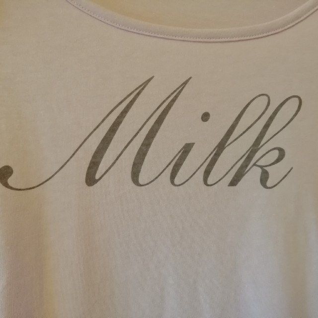 MILK(ミルク)のMILK ピンク 7分袖 肩フリルTシャツ 未使用 レディースのトップス(Tシャツ(長袖/七分))の商品写真