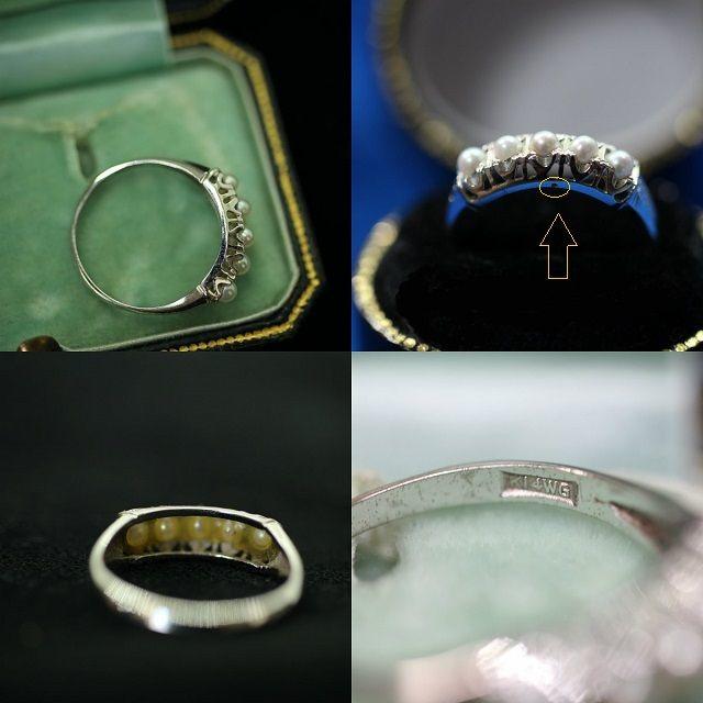 ご売約済みです  ベビーパールリング　Ｋ14ＷＧ　　 レディースのアクセサリー(リング(指輪))の商品写真