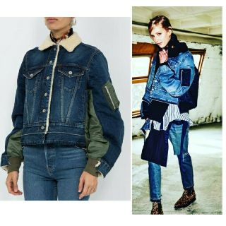 sacai 18aw ボンバージャケット MA1 デニム ドッキング