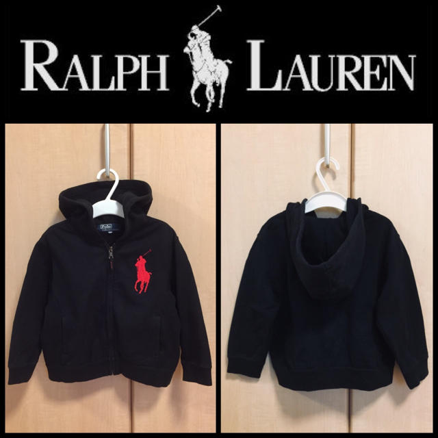 Ralph Lauren(ラルフローレン)の【Ralph Lauren】ビッグポニーパーカー ブラック 100cm キッズ/ベビー/マタニティのキッズ服男の子用(90cm~)(ジャケット/上着)の商品写真