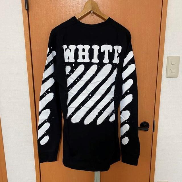 M 新品 海外限定レア★Off-White★スプレーペイント ロゴ 長袖Tシャツ17088AS