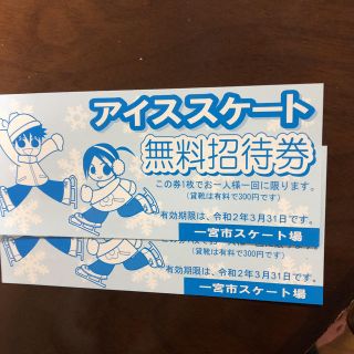 アイススケート　無料券　　2枚　専用ページ(遊園地/テーマパーク)