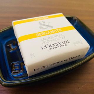 ロクシタン(L'OCCITANE)の(値下げ！)ロクシタンソープディッシュ(ブルー)&ソープセット(新品／送料込)(日用品/生活雑貨)