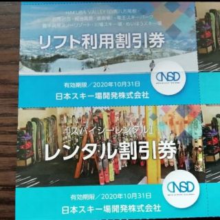 日本駐車場開発 株主優待 (リフト利用＋レンタル)割引券1枚(スキー場)