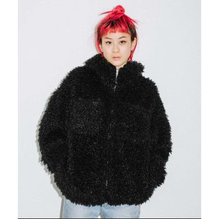 エックスガール(X-girl)のcurly fur coat ファーコート(毛皮/ファーコート)