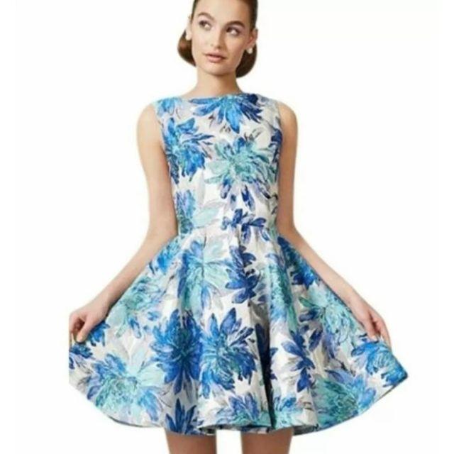 Alice+Olivia - 新品 Alice+Olivia アリス オリビア 花柄ワンピース ブルー