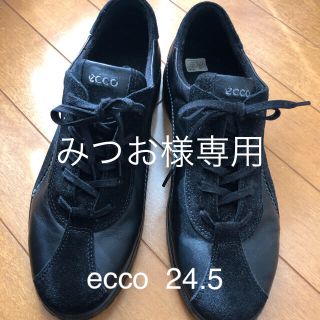 エコー(ECHO)のecco 黒　シューズ　24.5 新品未使用(スニーカー)