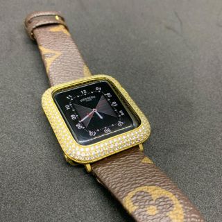 アップルウォッチ(Apple Watch)のApple watch 38mm用カバーケース ゴールド ジルコニア(腕時計)