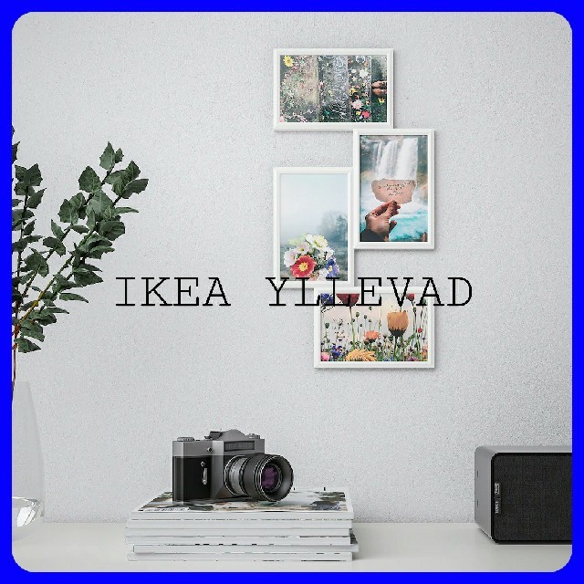 保証書付】 IKEA YLLEVAD コラージュフレーム ホワイト 写真４枚用