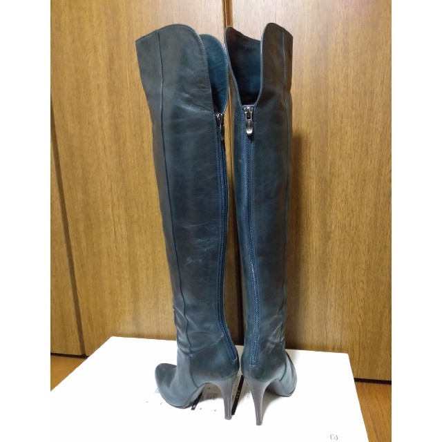 DIANA - ダイアナ DIANA ニーハイロングブーツ 23 MR レザー ネイビー DIANA - ダイアナ DIANA ニーハイロングブーツ 23 MR レザー ネイビー
