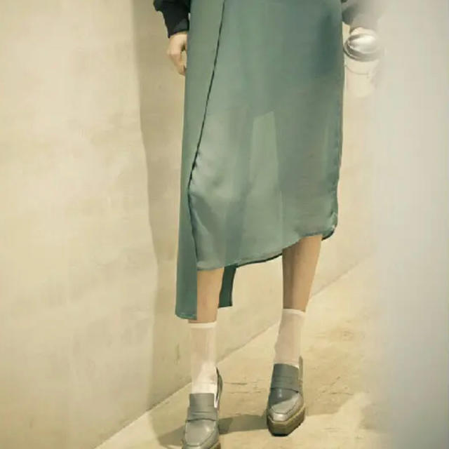 レディースAmeri vintage アシンメトリーシースルースカート