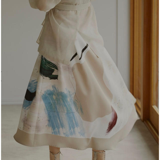 Ameri VINTAGE(アメリヴィンテージ)のAmeri Vintage♡Mary Painting Flare Skirt レディースのスカート(ロングスカート)の商品写真