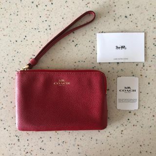 コーチ(COACH)の【coach★新品】リスレット　財布　ポーチ　赤(クラッチバッグ)