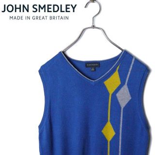 ジョンスメドレー(JOHN SMEDLEY)の【イギリス製】JHON SMEDLEY レトロ柄 ニット ベスト(ニット/セーター)