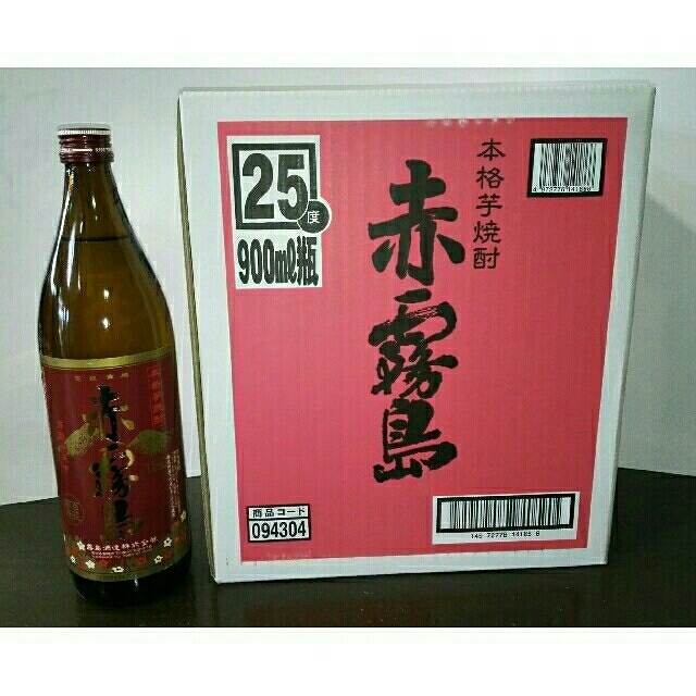 限定販売    プレミアム焼酎  赤霧島(芋焼酎)  900ml  ６本(１箱) 食品/飲料/酒の酒(焼酎)の商品写真