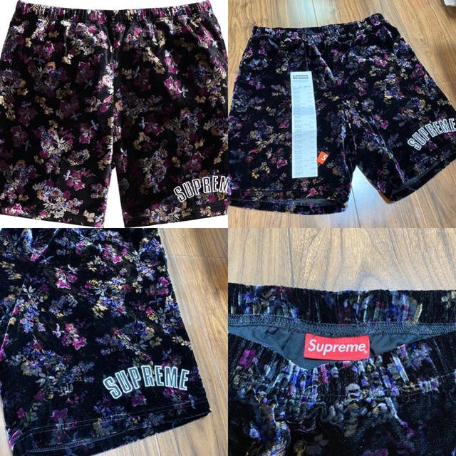 Supreme   Floral Velour Short  ハーフパンツ　L