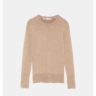 ザラ(ZARA)の☆新品・未使用☆ ZARA ベーシック 長袖 セーター ミンク ザラ(ニット/セーター)