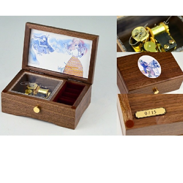 レア　宇野亞喜良×神戸オルゴール18N ウォールナット宝石箱　世界に限定15個
