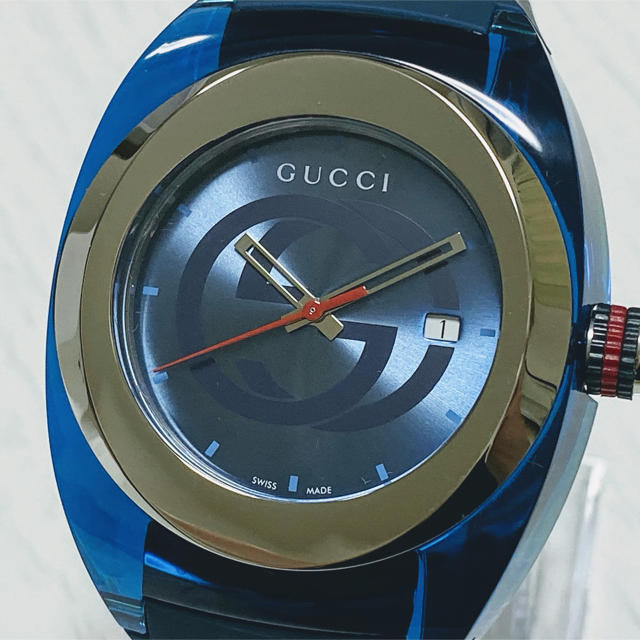 【受注生産品】 ◆海外限定品◆新品◆GUCCI - Gucci SYNC メンズ腕時計 青 XXL◆クォーツ 腕時計(アナログ)